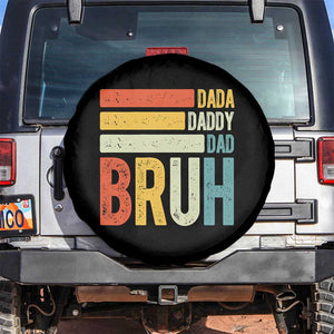 Funny Dada Daddy Dad Bruh Spare Tire Cover Fathers Day Vintage Stripes TS11 No hole Black Print Your Wear