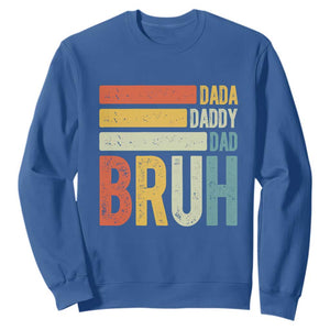 Funny Dada Daddy Dad Bruh Sweatshirt Fathers Day Vintage Stripes TS11 Royal Blue Print Your Wear