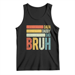 Funny Dada Daddy Dad Bruh Tank Top Fathers Day Vintage Stripes TS11 Black Print Your Wear