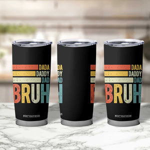 Funny Dada Daddy Dad Bruh Tumbler Cup Fathers Day Vintage Stripes TS11 Print Your Wear