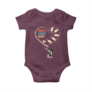 Funny Daddy's Fishing Buddy Baby Onesie Fisherman Dad Son Daughter TS11 Maroon Print Your Wear