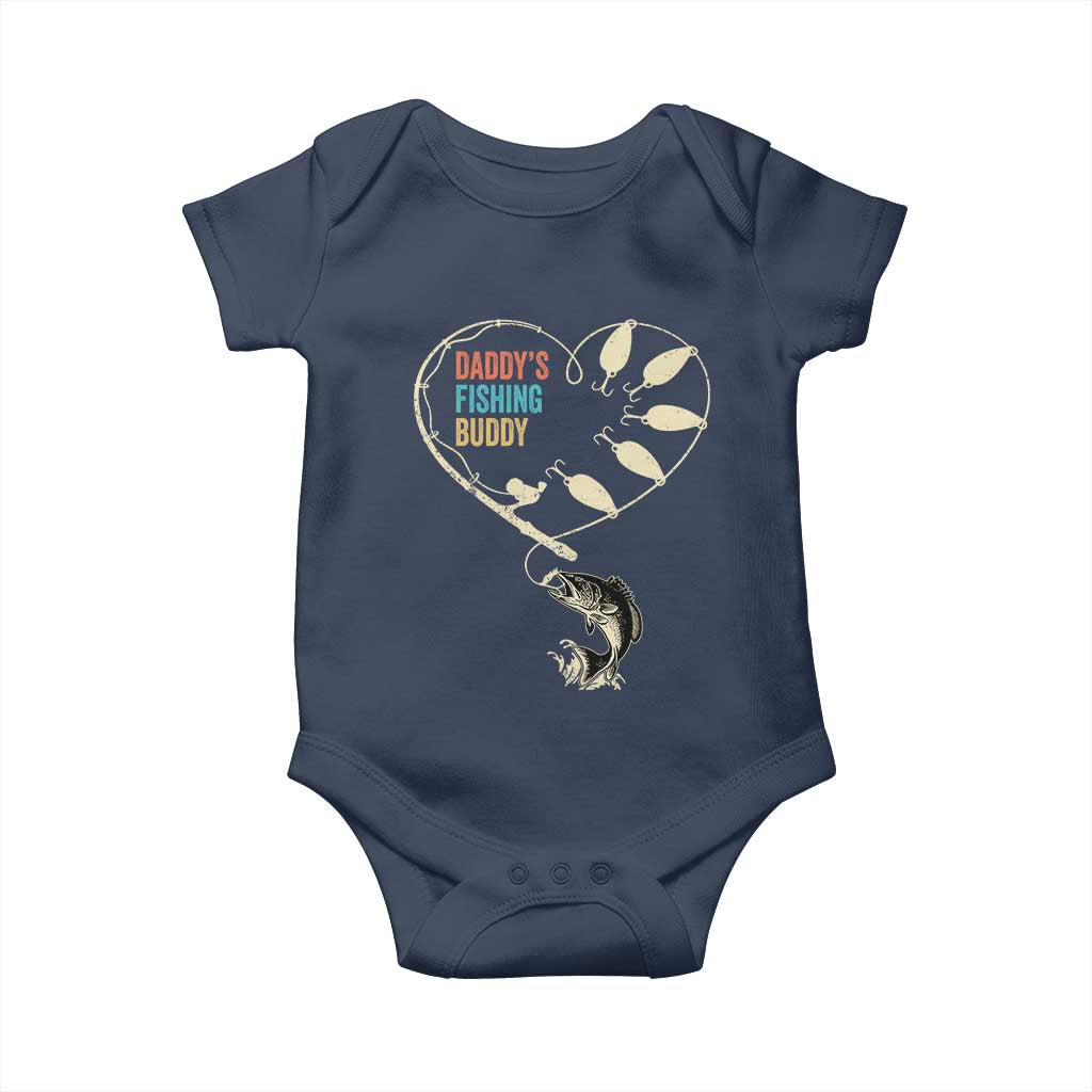 Funny Daddy's Fishing Buddy Baby Onesie Fisherman Dad Son Daughter TS11 Navy Print Your Wear