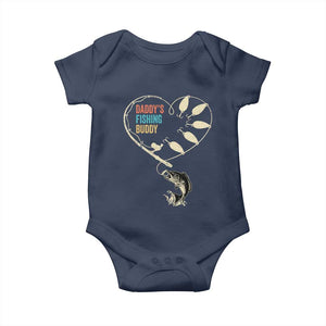 Funny Daddy's Fishing Buddy Baby Onesie Fisherman Dad Son Daughter TS11 Navy Print Your Wear