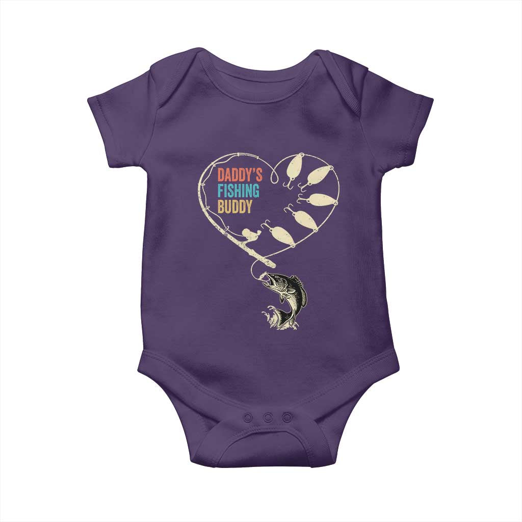 Funny Daddy's Fishing Buddy Baby Onesie Fisherman Dad Son Daughter TS11 Purple Print Your Wear