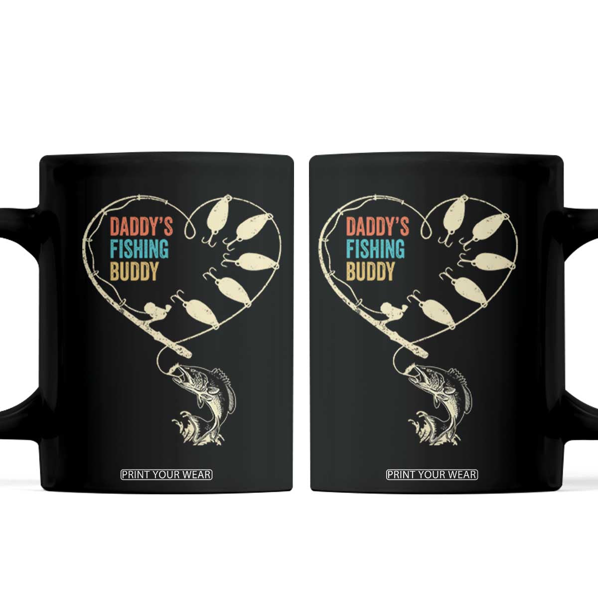 Funny Daddys Fishing Buddy Coffee Mug Fisherman Dad Son Daughter TS11 Black Print Your Wear