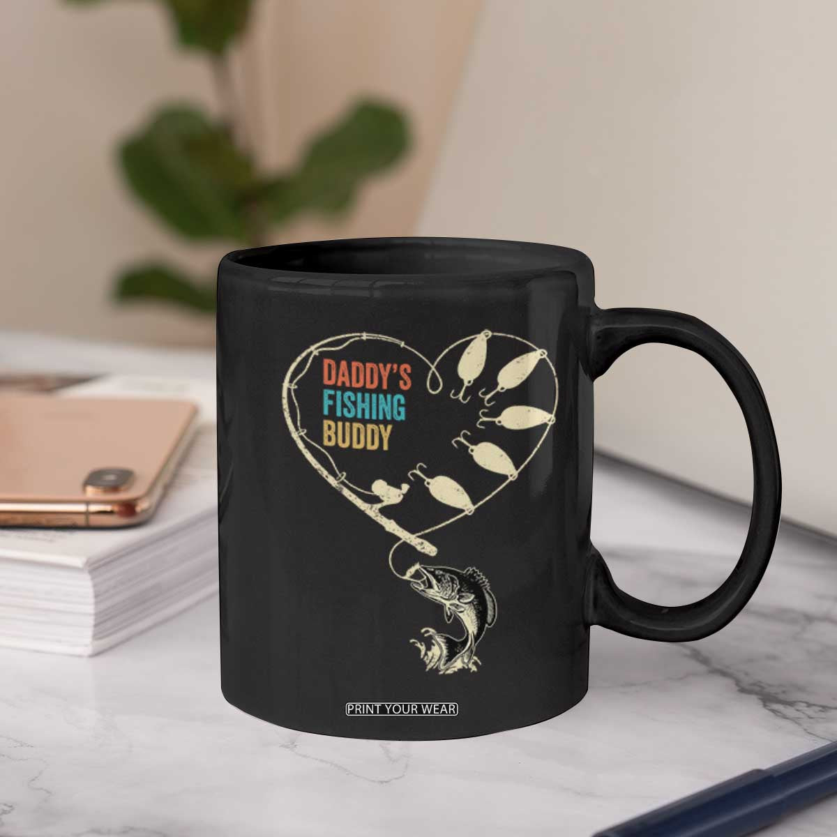 Funny Daddys Fishing Buddy Coffee Mug Fisherman Dad Son Daughter TS11 Print Your Wear
