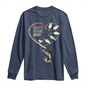 Funny Daddys Fishing Buddy Long Sleeve Shirt Fisherman Dad Son Daughter TS11 Navy Print Your Wear