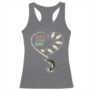 Funny Daddy's Fishing Buddy Racerback Tank Top Fisherman Dad Son Daughter TS11 Charcoal Print Your Wear