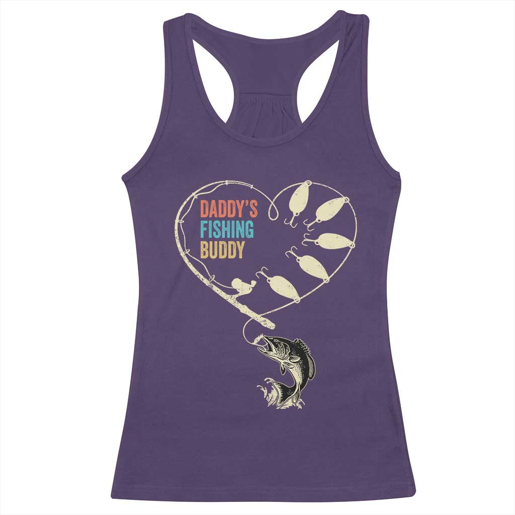 Funny Daddy's Fishing Buddy Racerback Tank Top Fisherman Dad Son Daughter TS11 Purple Print Your Wear