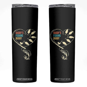 Funny Daddys Fishing Buddy Skinny Tumbler Fisherman Dad Son Daughter TS11 Black Print Your Wear
