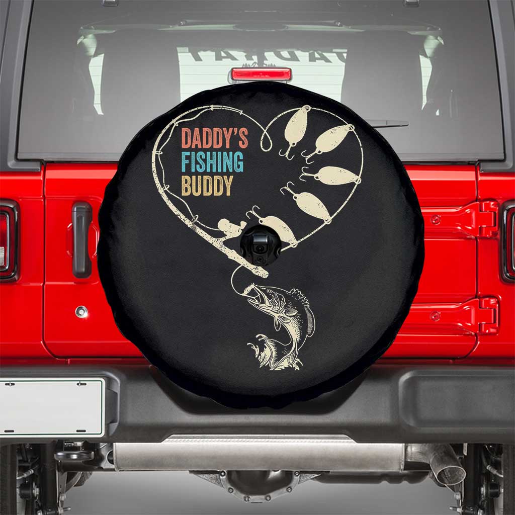Funny Daddy's Fishing Buddy Spare Tire Cover Fisherman Dad Son Daughter TS11 Black Print Your Wear