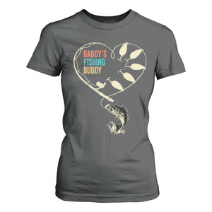 Funny Daddys Fishing Buddy T Shirt For Women Fisherman Dad Son Daughter TS11 Dark Heather Print Your Wear