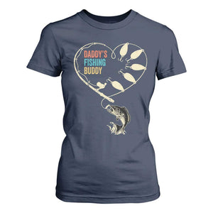 Funny Daddys Fishing Buddy T Shirt For Women Fisherman Dad Son Daughter TS11 Navy Print Your Wear