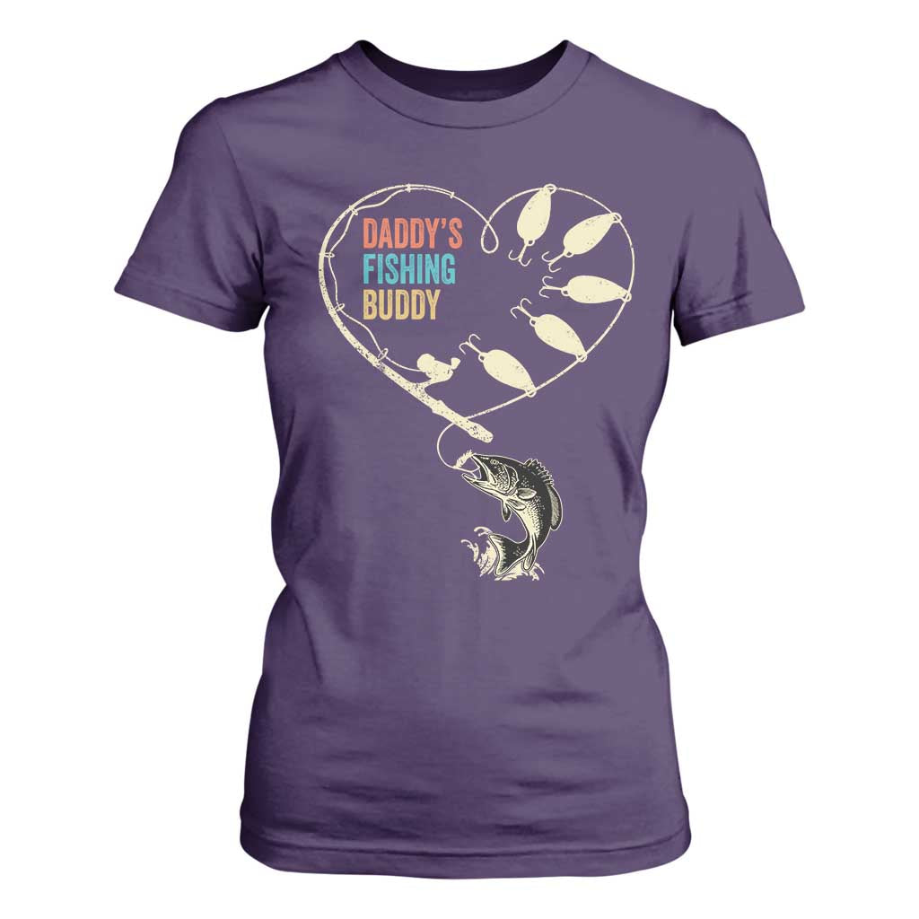 Funny Daddys Fishing Buddy T Shirt For Women Fisherman Dad Son Daughter TS11 Purple Print Your Wear