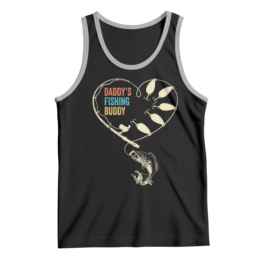 Funny Daddy's Fishing Buddy Tank Top Fisherman Dad Son Daughter TS11 Black Athletic Heather Print Your Wear