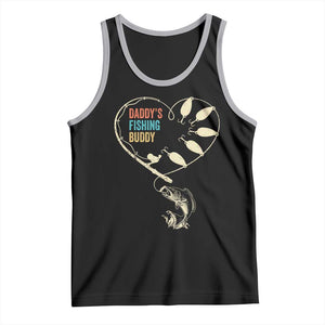 Funny Daddy's Fishing Buddy Tank Top Fisherman Dad Son Daughter TS11 Black Athletic Heather Print Your Wear