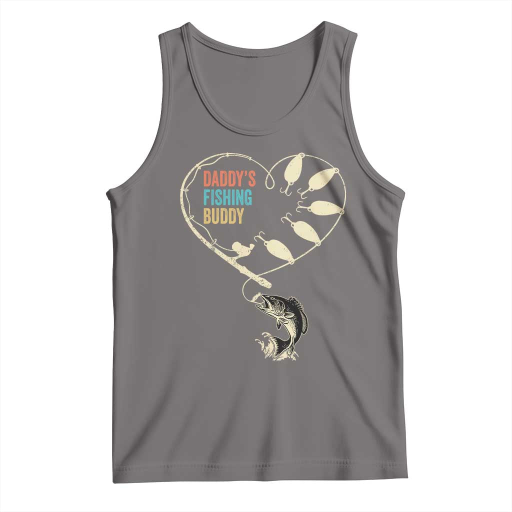 Funny Daddy's Fishing Buddy Tank Top Fisherman Dad Son Daughter TS11 Deep Heather Print Your Wear