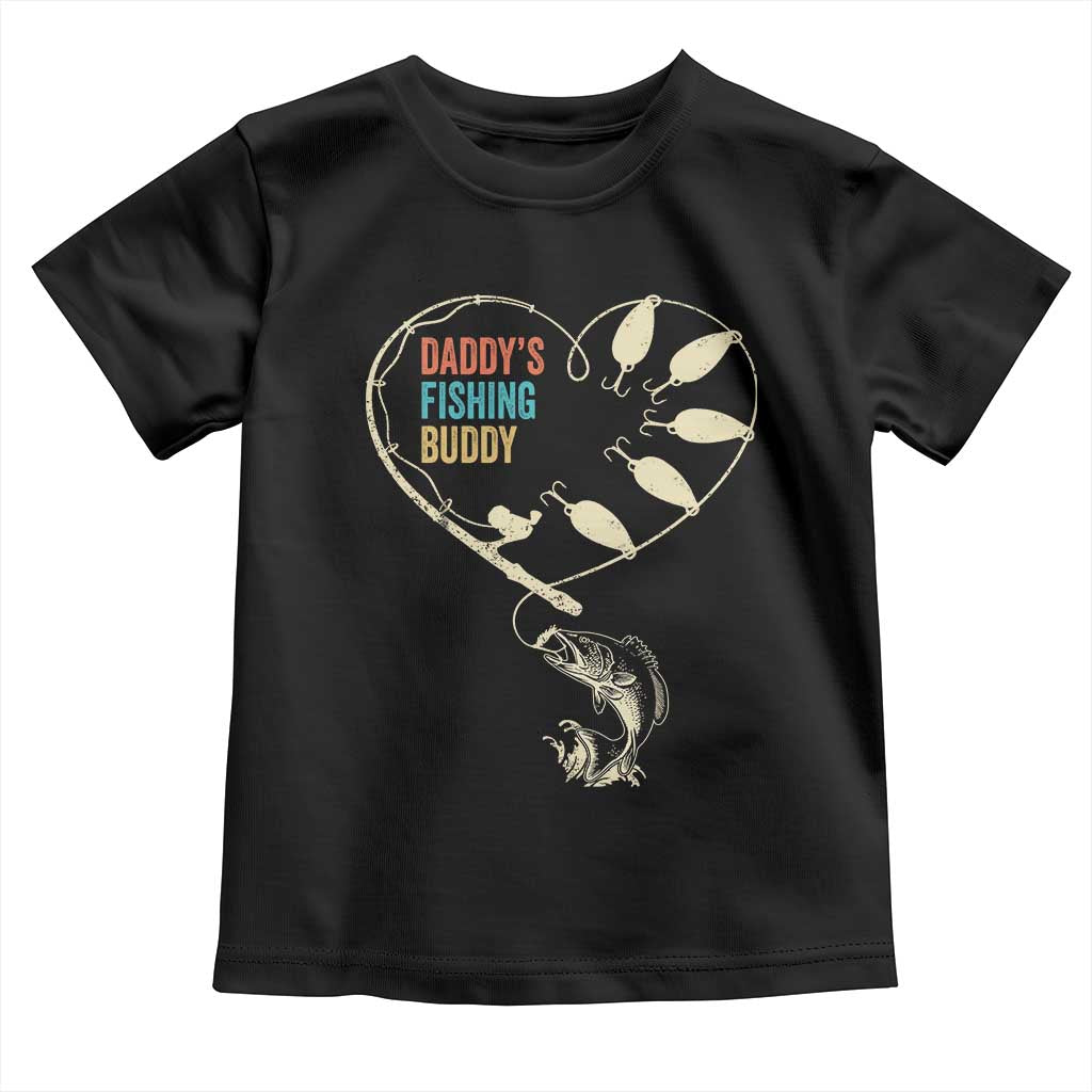 Funny Daddy's Fishing Buddy Toddler T Shirt Fisherman Dad Son Daughter TS11 Black Print Your Wear