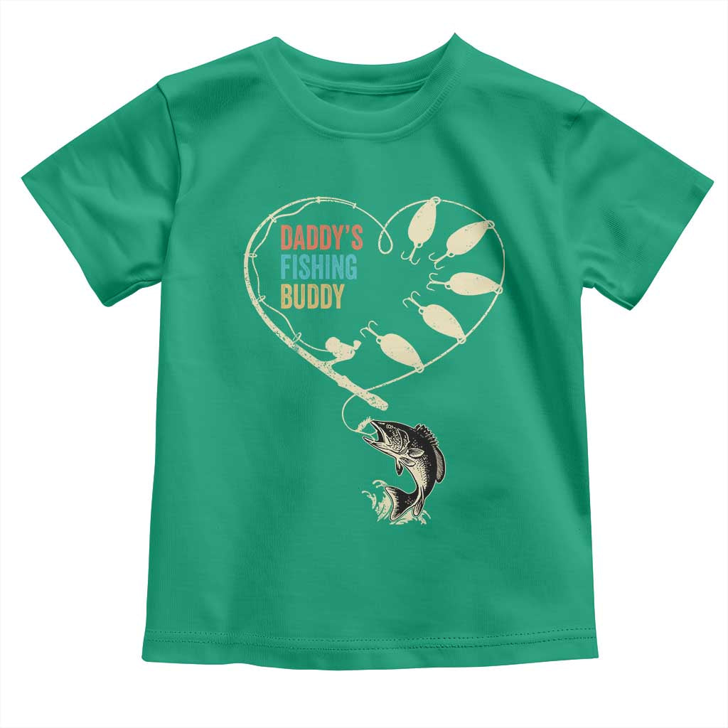 Funny Daddy's Fishing Buddy Toddler T Shirt Fisherman Dad Son Daughter TS11 Irish Green Print Your Wear