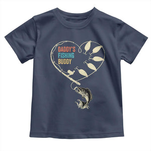 Funny Daddy's Fishing Buddy Toddler T Shirt Fisherman Dad Son Daughter TS11 Navy Print Your Wear