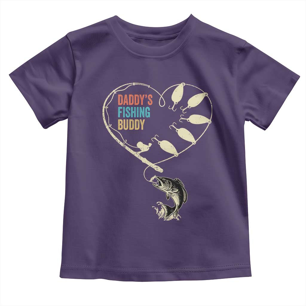 Funny Daddy's Fishing Buddy Toddler T Shirt Fisherman Dad Son Daughter TS11 Purple Print Your Wear