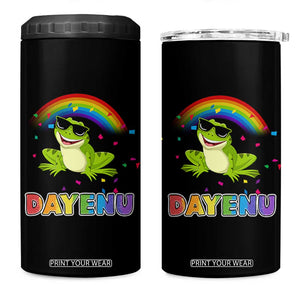 Funny Dayenu Frog Rainbow 4 in 1 Can Cooler Tumbler Passover Celebration with Pride Vibes TS02 One Size: 16 oz Black Print Your Wear