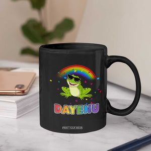 Funny Dayenu Frog Rainbow Coffee Mug Passover Celebration with Pride Vibes TS02 Print Your Wear