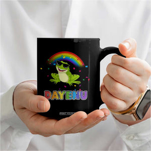 Funny Dayenu Frog Rainbow Coffee Mug Passover Celebration with Pride Vibes TS02 Print Your Wear