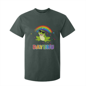 Funny Dayenu Frog Rainbow T Shirt For Kid Passover Celebration with Pride Vibes TS02 Dark Forest Green Print Your Wear
