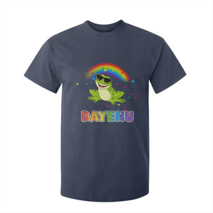 Funny Dayenu Frog Rainbow T Shirt For Kid Passover Celebration with Pride Vibes TS02 Navy Print Your Wear