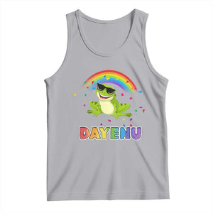 Funny Dayenu Frog Rainbow Tank Top Passover Celebration with Pride Vibes TS02 Athletic Heather Print Your Wear