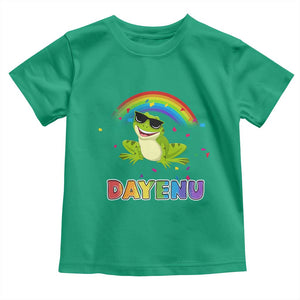 Funny Dayenu Frog Rainbow Toddler T Shirt Passover Celebration with Pride Vibes TS02 Irish Green Print Your Wear