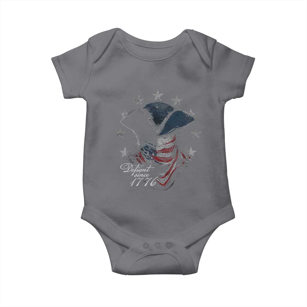 Funny Defiant Since 1776 Baby Onesie Minutemen American Revolution TS11 Charcoal Print Your Wear