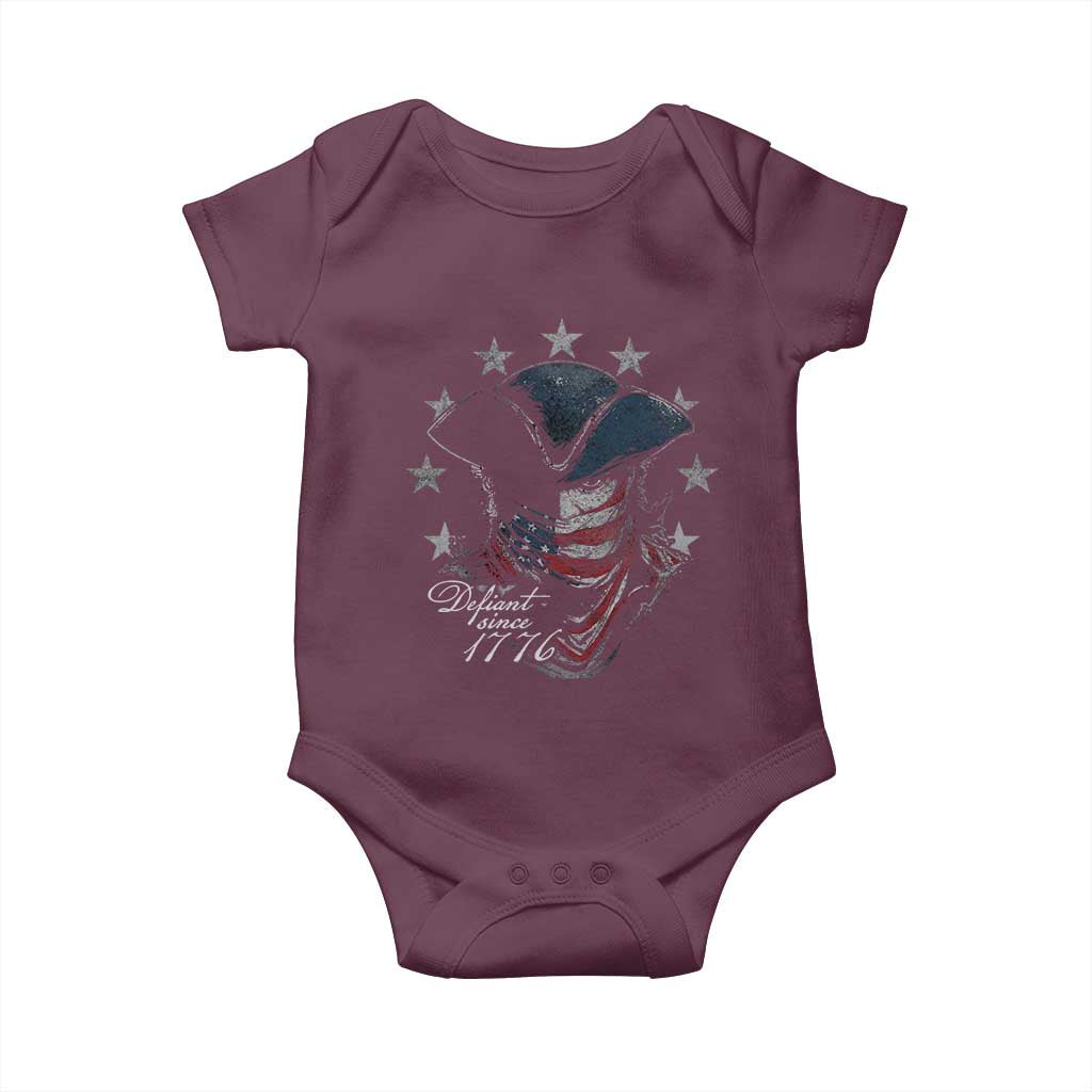Funny Defiant Since 1776 Baby Onesie Minutemen American Revolution TS11 Maroon Print Your Wear