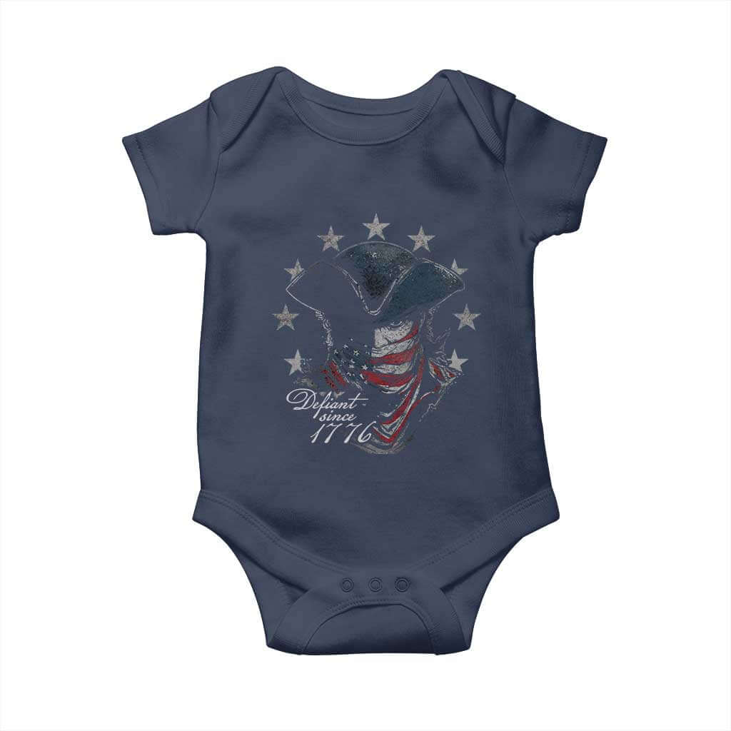Funny Defiant Since 1776 Baby Onesie Minutemen American Revolution TS11 Navy Print Your Wear