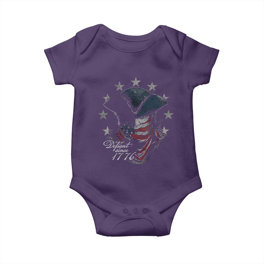 Funny Defiant Since 1776 Baby Onesie Minutemen American Revolution TS11 Purple Print Your Wear