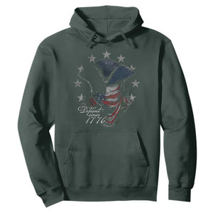 Funny Defiant Since 1776 Hoodie Minutemen American Revolution TS11 Dark Forest Green Print Your Wear