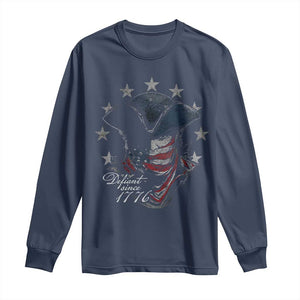 Funny Defiant Since 1776 Long Sleeve Shirt Minutemen American Revolution TS11 Navy Print Your Wear