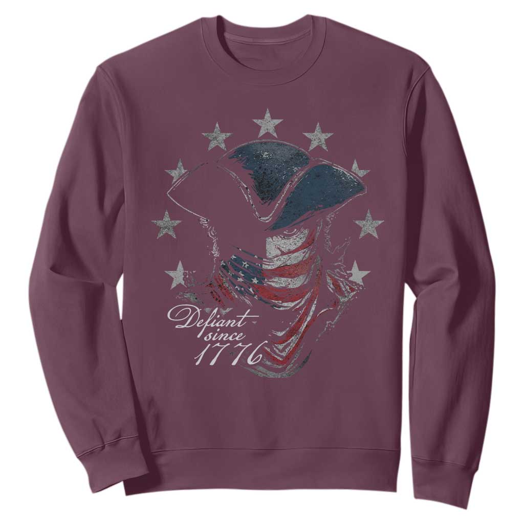 Funny Defiant Since 1776 Sweatshirt Minutemen American Revolution TS11 Maroon Print Your Wear