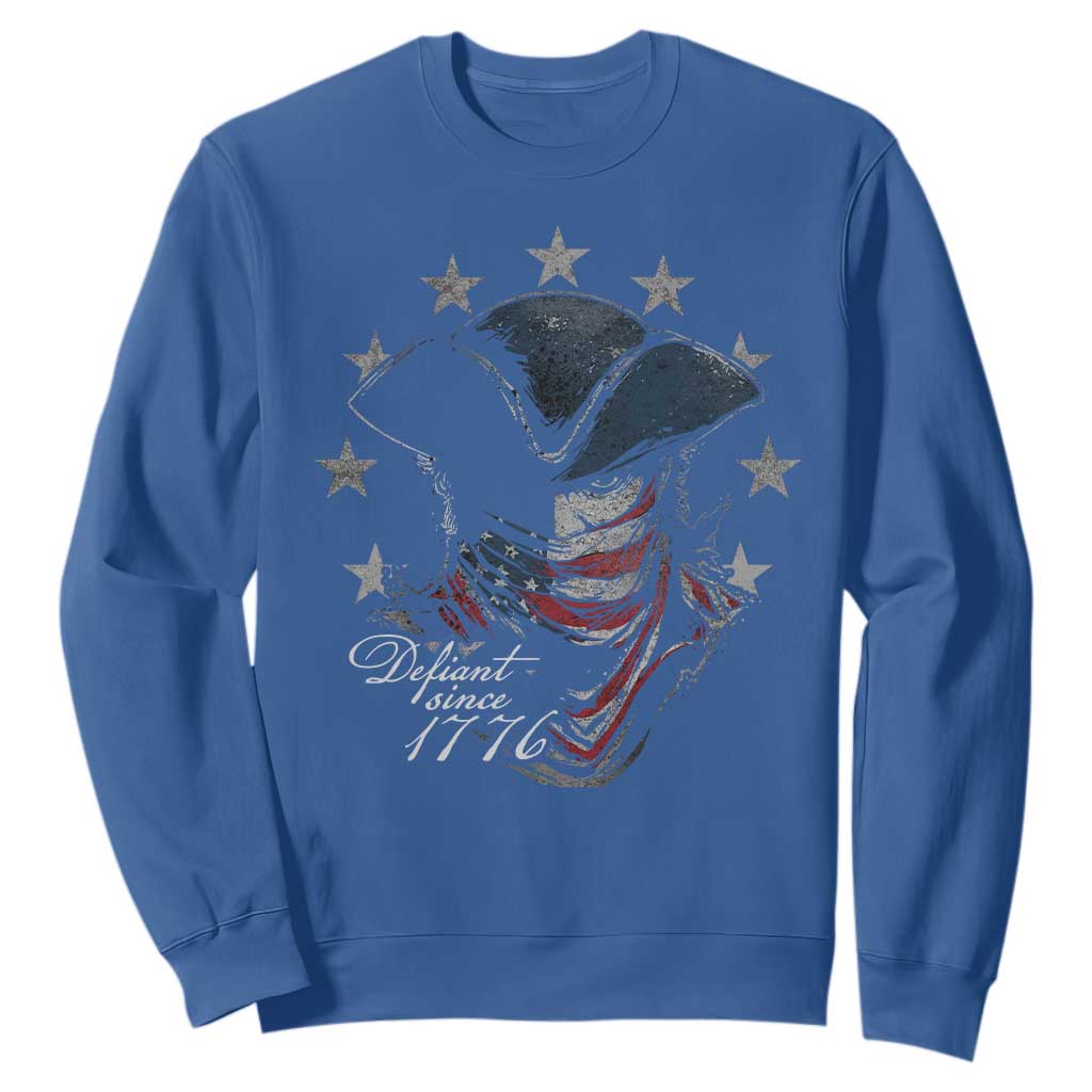 Funny Defiant Since 1776 Sweatshirt Minutemen American Revolution TS11 Royal Blue Print Your Wear