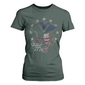Funny Defiant Since 1776 T Shirt For Women Minutemen American Revolution TS11 Dark Forest Green Print Your Wear