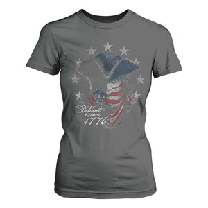 Funny Defiant Since 1776 T Shirt For Women Minutemen American Revolution TS11 Dark Heather Print Your Wear