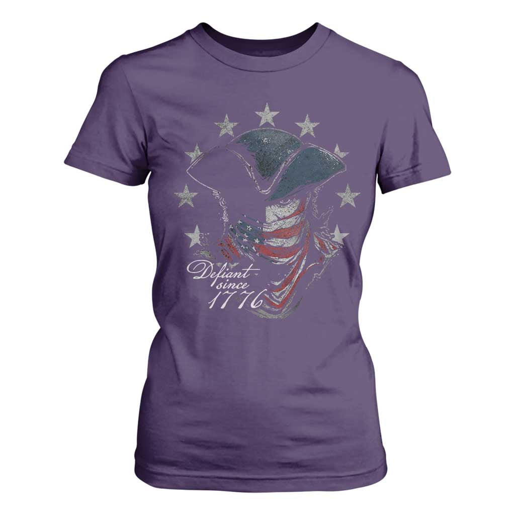 Funny Defiant Since 1776 T Shirt For Women Minutemen American Revolution TS11 Purple Print Your Wear