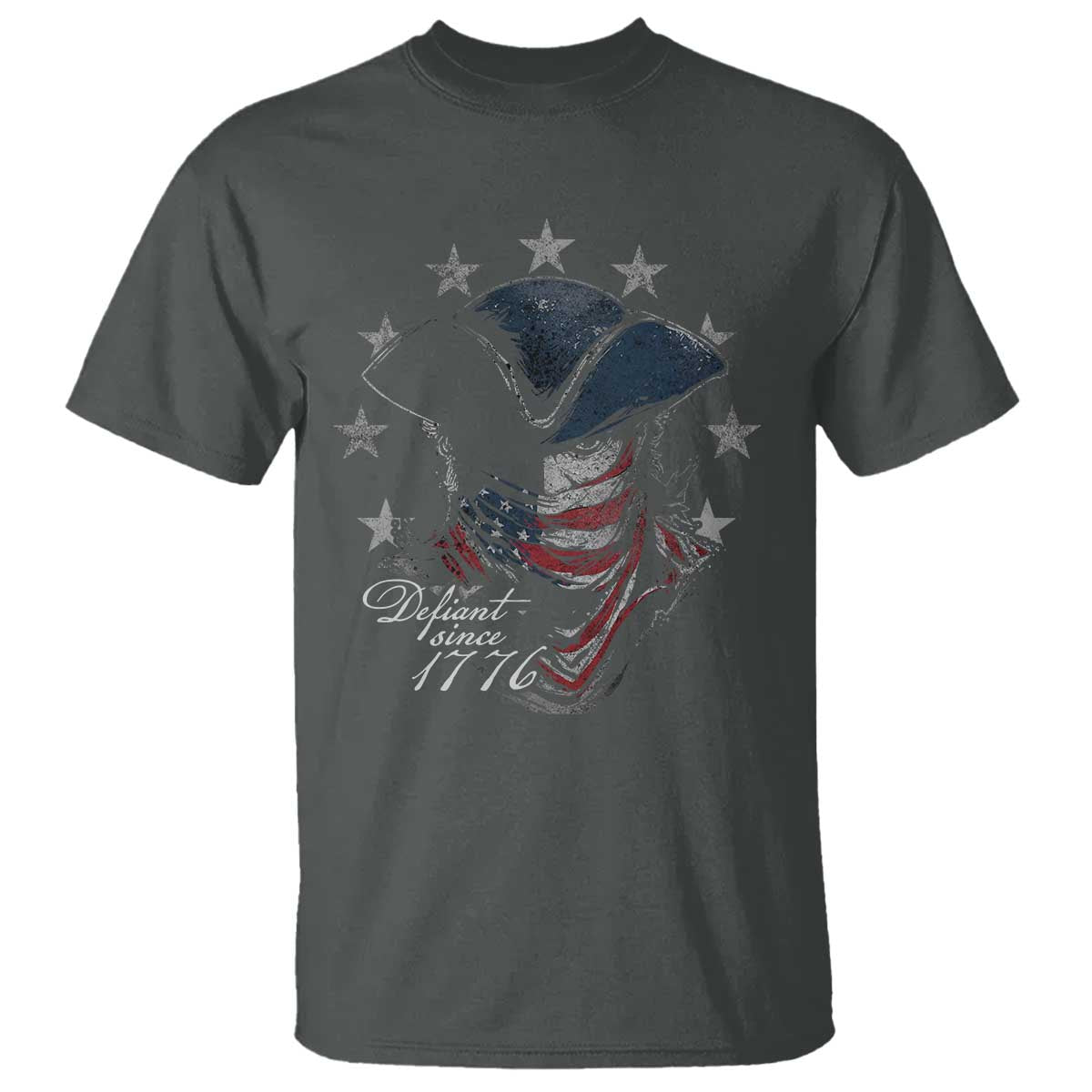 Funny Defiant Since 1776 T Shirt Minutemen American Revolution TS11 Dark Heather Print Your Wear