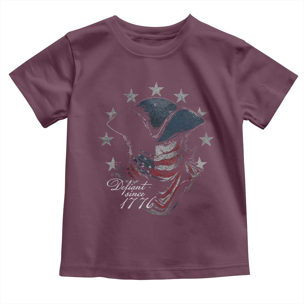 Funny Defiant Since 1776 Toddler T Shirt Minutemen American Revolution TS11 Maroon Print Your Wear