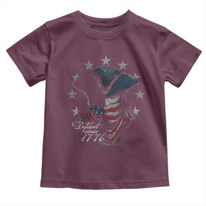 Funny Defiant Since 1776 Toddler T Shirt Minutemen American Revolution TS11 Maroon Print Your Wear