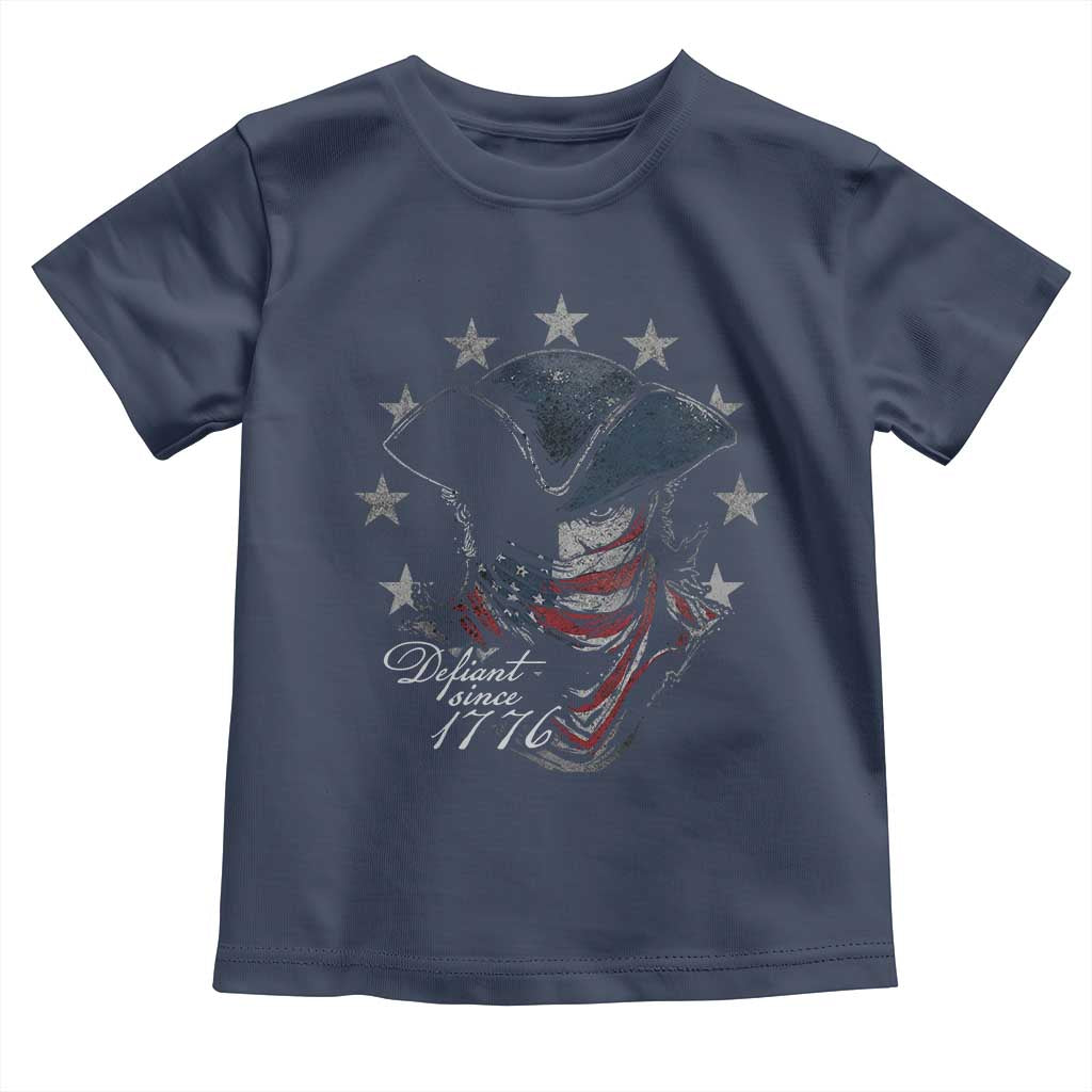 Funny Defiant Since 1776 Toddler T Shirt Minutemen American Revolution TS11 Navy Print Your Wear