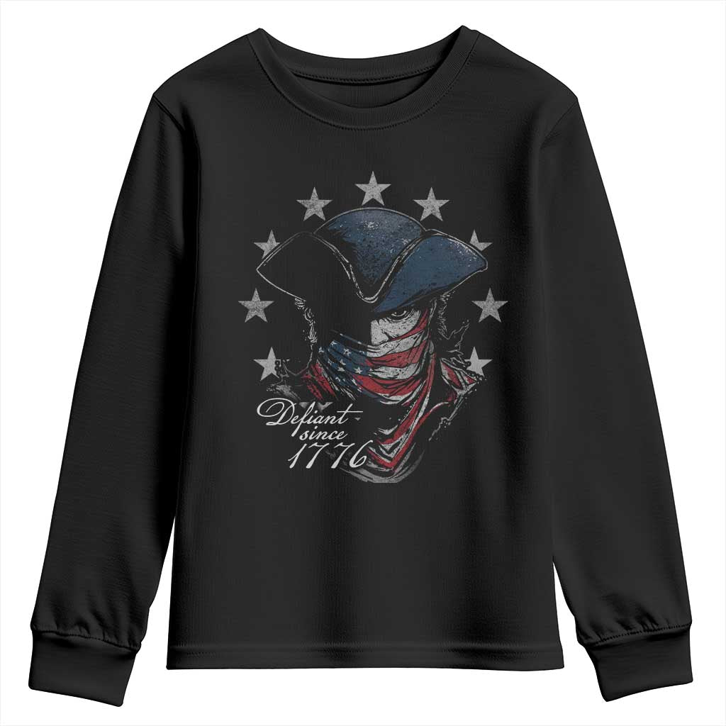 Funny Defiant Since 1776 Youth Sweatshirt Minutemen American Revolution TS11 Black Print Your Wear
