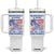 Funny Democracy Is Dying But Hey Nice Fireworks Tumbler With Handle Statue of Liberty Patriotic 4th of July American Flag TS02 One Size: 40 oz White Print Your Wear