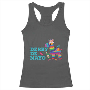 Funny Derby Day Cinco De Mayo Racerback Tank Top Derby De Mayo Horse Pinata TS11 Dark Heather Print Your Wear
